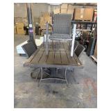 7 pc Outdoor table & chairs set - has marks on