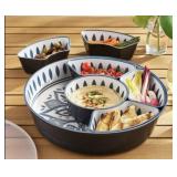 8pc Outdoor lazy susan serve set