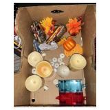 Box lot of fall decor - misc