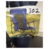 Blue hard arm chair