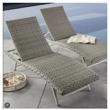 Olympus Coll 2-pk padded wicker chaise