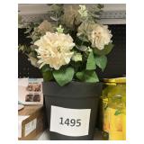 Faux flower & planter