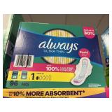Always ultra thin 96 pads