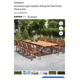 Amazonia Logan outdoor dining set teak 9 pc