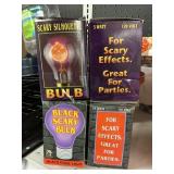 4 black scary bulbs