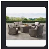 Hampton Coll 5-pc sectional seating set w/ firepit