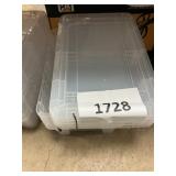 4- Clear totes & lids 16inx11in