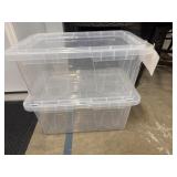 2- ct Clear totes & lids 26inx17in