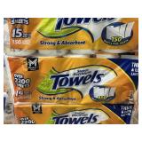Paper towels 15 mega rolls