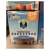 Ziploc greezer quart bags 216 ct