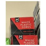 White plastic forks 600 ct