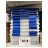 6 ct Clear totes & blue lids small