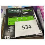 Depend mens guards 112 ct