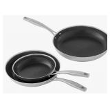 3-pc Tri-ply hybrid fry pan set