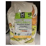 Organic breakfast blend light whole bean 40oz