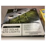 Matte black LED solar path lights 4 pack