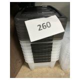 8 ct Clear & black lid totes small
