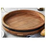 18in Acacia wood lazy susan farmhouse