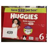 Huggies 112 diapers size 6