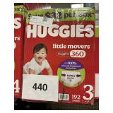 Huggies 192 diapers size 3