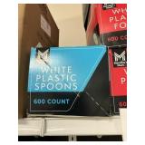 White plastic spoons 600ct