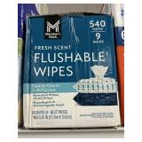 Flushable wipes 540 ct
