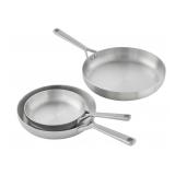 3-pc Tri-ply modern fry pan set -USED