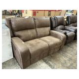 Tan loveseat w/ recliner ends