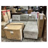 L-shaped gray sectional sofa w/ storage