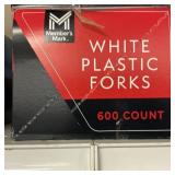 White plastic forks 600 ct