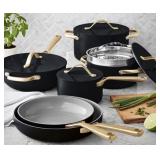 11-pc Nonstick ceramic cookware set- black