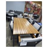 Modern outdor table & 6 chairs- damaged