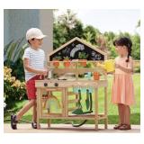 Outdoor wooden mud kitchen