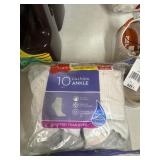 Hanes ankle socks 10 ct size 8-12