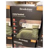 Brookstone cozy heated quilted velvet blanket F/Q