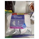 Hanes ankle socks 10 ct size 8-12