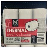 Thermal paper roll 18 rolls 3  1/8 in x 190ft