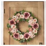 30in Pink dahlia wreath