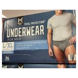 Mens underwear L/XL 84 ct