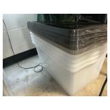 4 ct Clear totes- gray lids