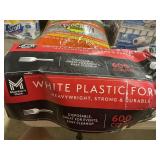 White plastic forks 600 ct
