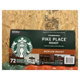 Starbucks pike place roast med 72 K cups