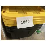 4 ct Black & yellow totes & lids 20inx30in