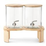 Double glass drink dispenser