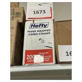 Hefty paper wrapped jumbo straws 2000ct