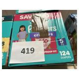 Pampers size 5     124 diapers