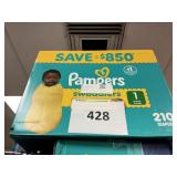 Pampers 210 diapers size 1