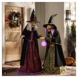 Set of 2 animated crystal ball witches