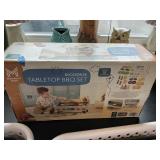 Wooden table top BBQ set