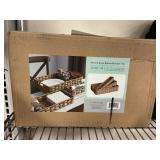 Set of 3 resin rattan storage tray